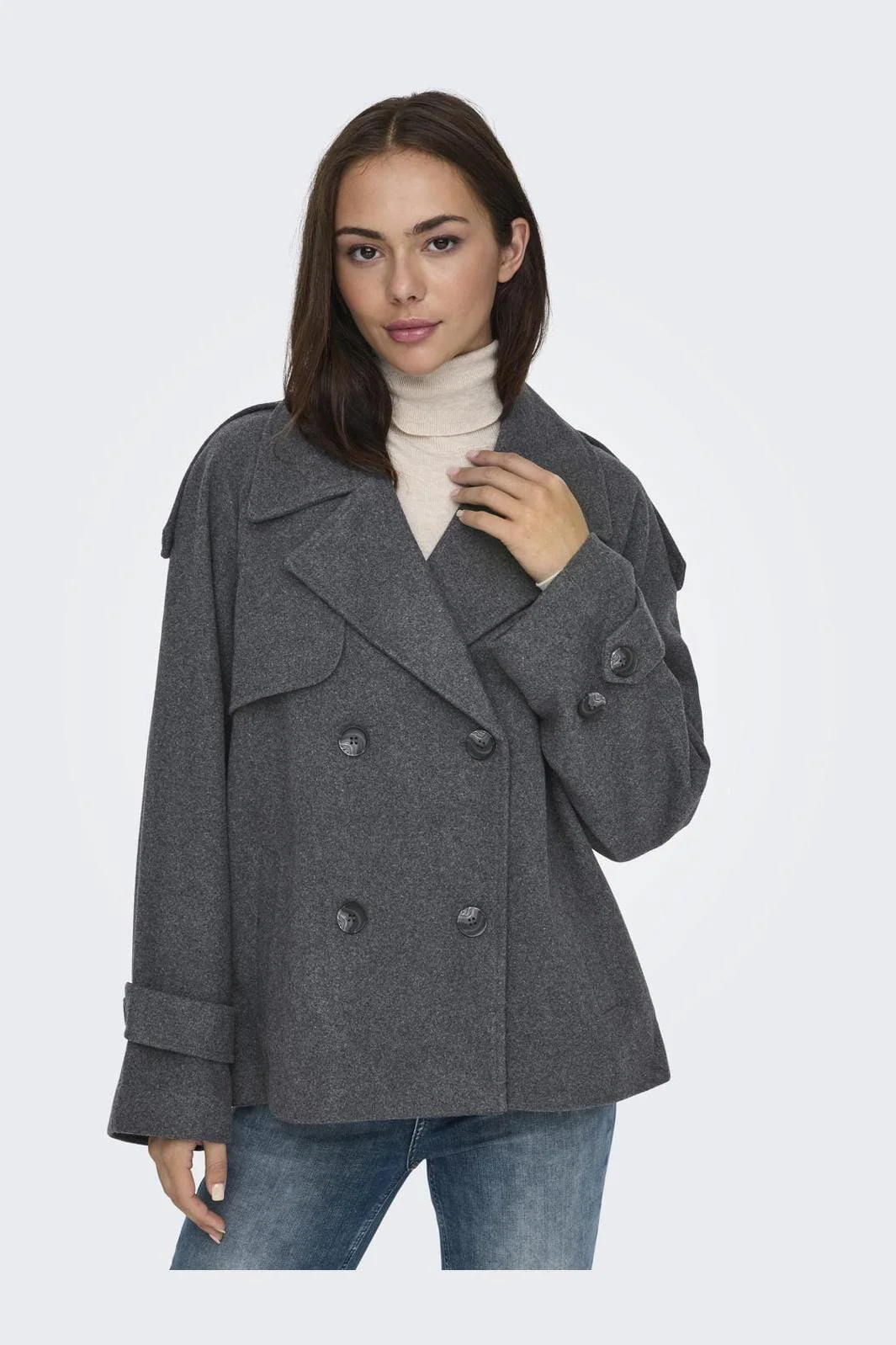 Only Onlmaisy Short Wool Life Trench Nc