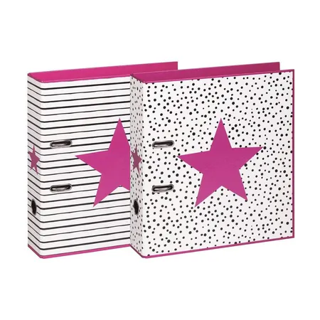 Pagna Ordner A4 Rückenbreite 75mm Pink Star