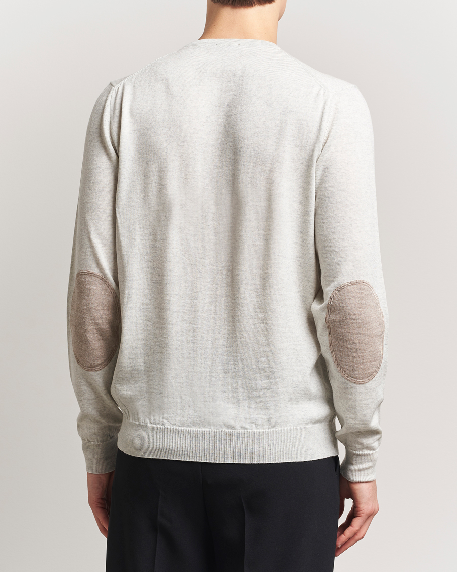 Stenströms Merino Patch Crew Neck Grey
