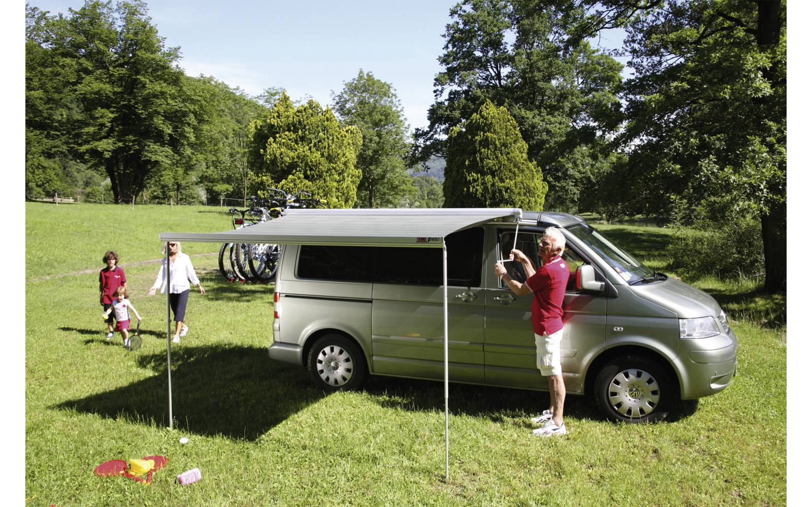 Fiamma Wandmarkise F45s 260 cm für VW T5 / T6 / Multivan / Transporter (Titanium / Royal Grey)