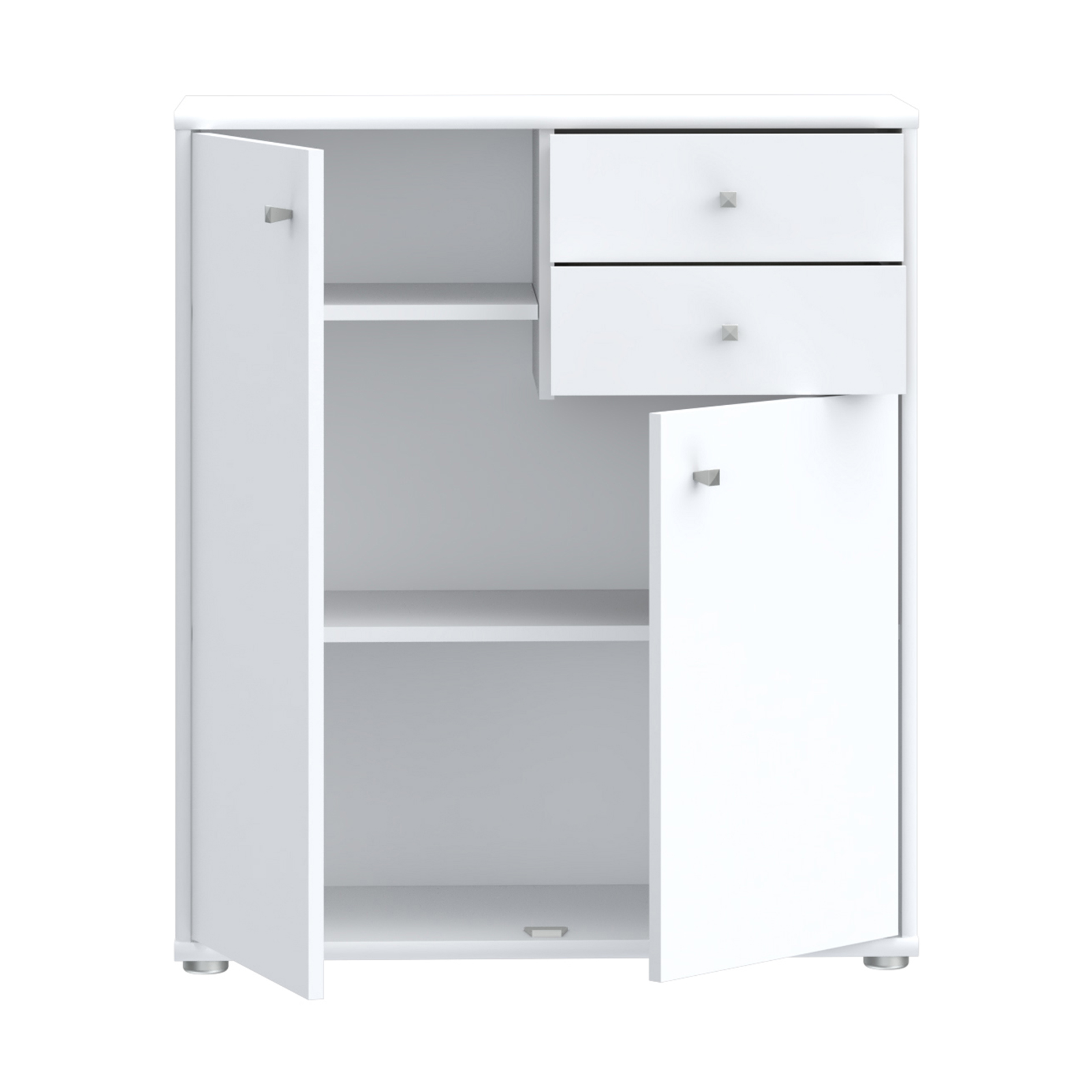Kommode - weiß - 2 Schubkästen - 74x86 cm