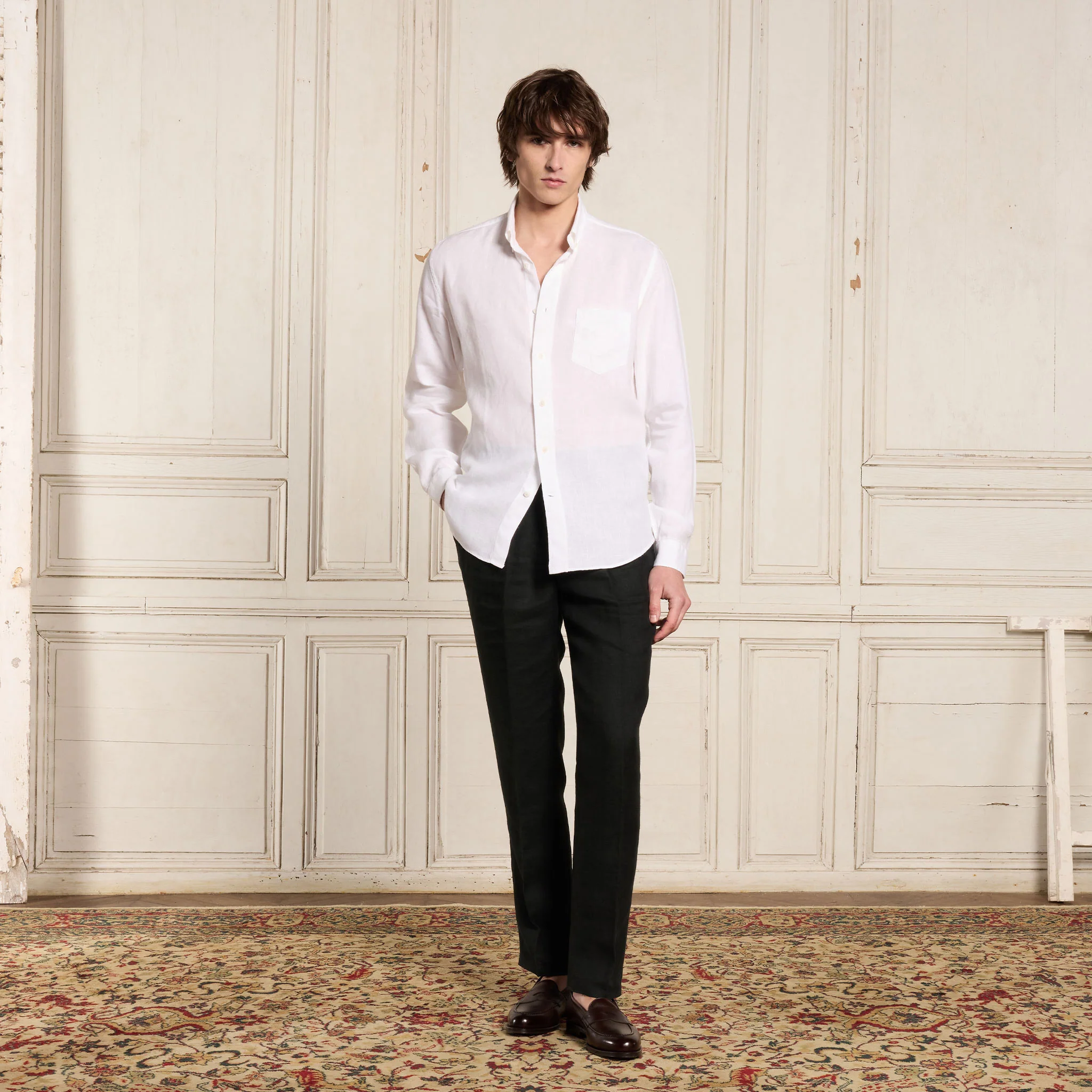 White linen shirt