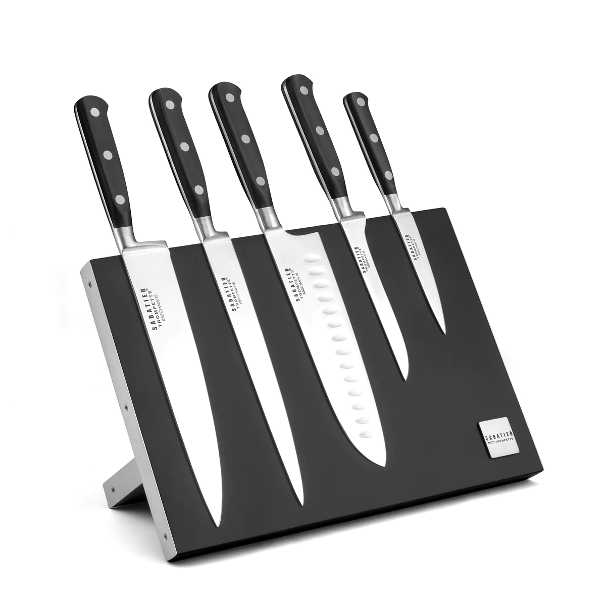 Origin - Bloc magnétique 5 couteaux de cuisine Sabatier Trompette