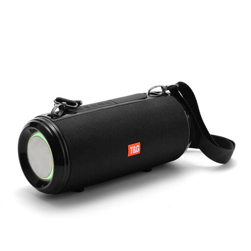 Caixa de som portátil Smartek TG537 com Bluetooth 5.0 e suporte para celular.