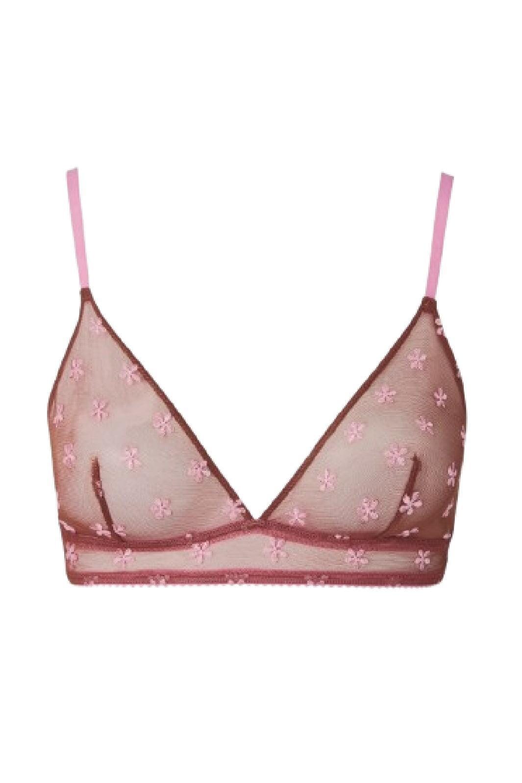 Understatement Underwear Mesh Triangle Bralette mocha candy pink