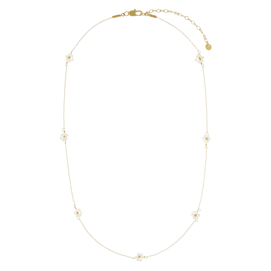Orelia Jewellery Dainty Pearl Flower Stationed Collar Necklace