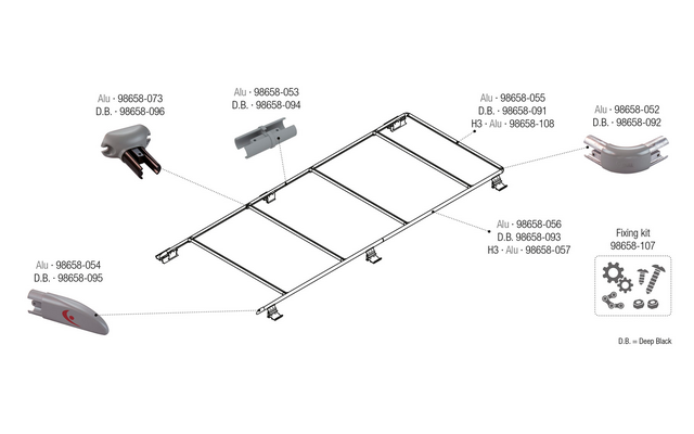 Fiamma Relingspitze für Rail Ducato Fiamma Artikelnummer 98658-054