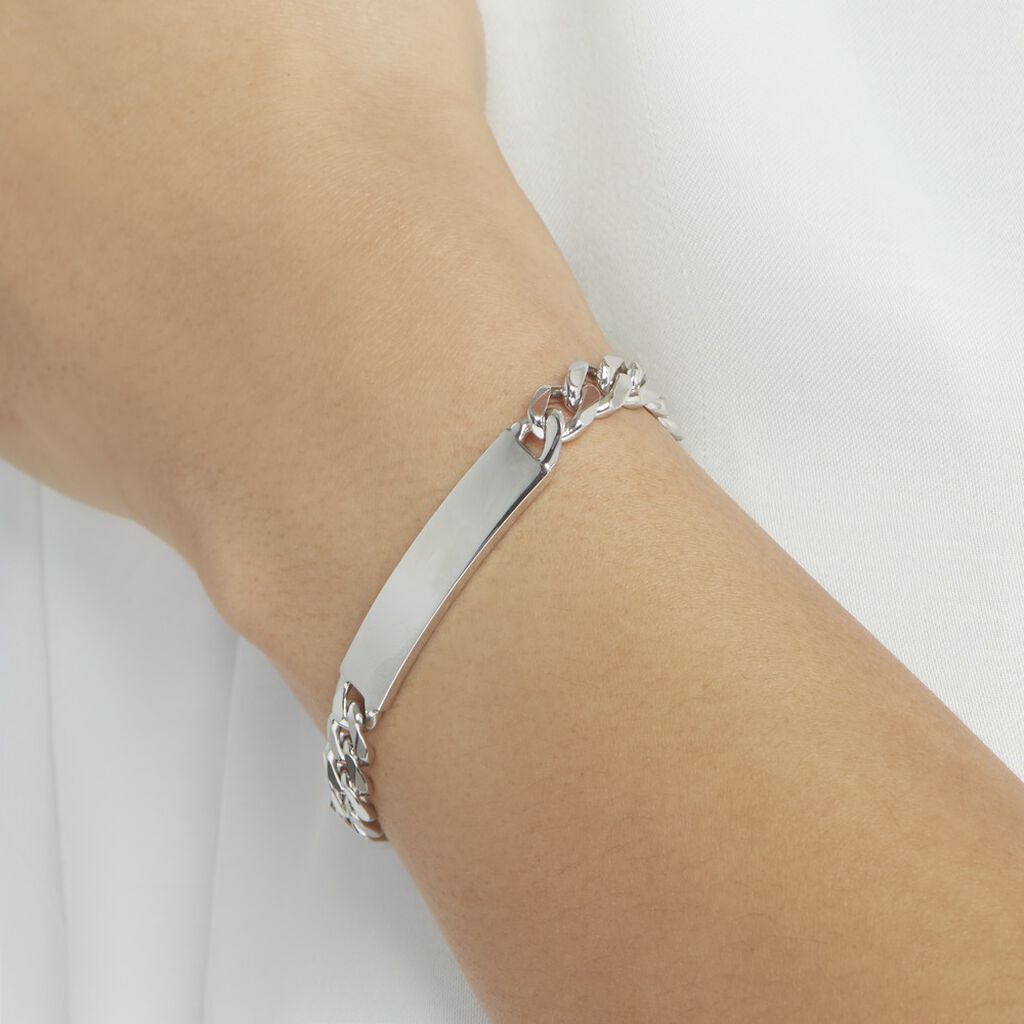 Bracelet Identité Casper Argent Blanc