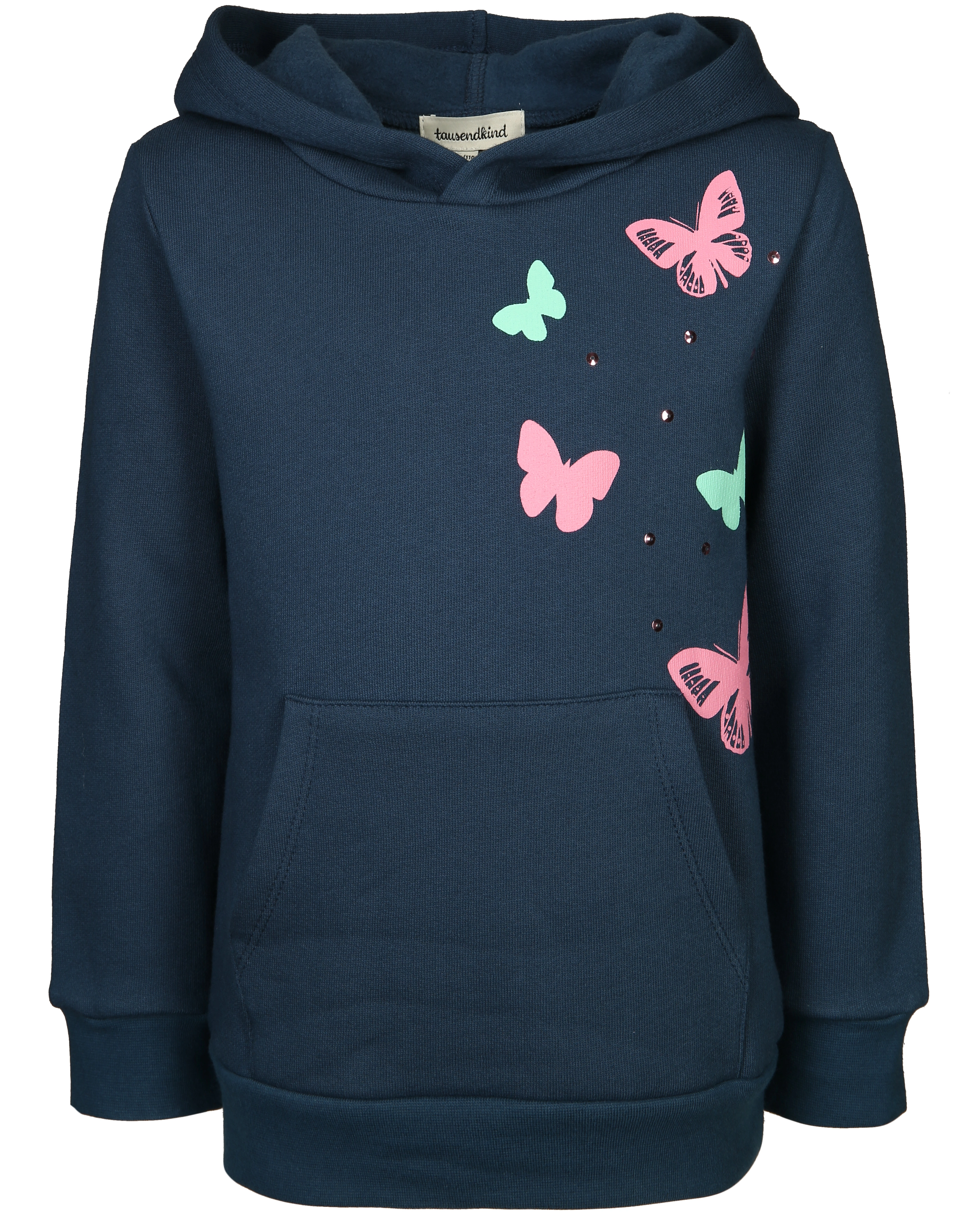 Kapuzen-Sweatshirt GLITZER-SCHMETTERLING in dunkelblau
