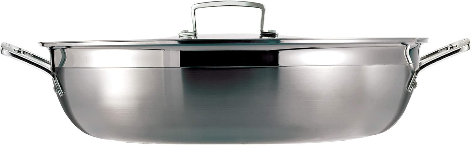 Le Creuset Gourmet-Profitopf aus 3-ply Edelstahl mit Deckel, Ø 30 cm,Für alle Herdarten inkl. Induktion und Ofen geeignet, Silber, 96202830001000