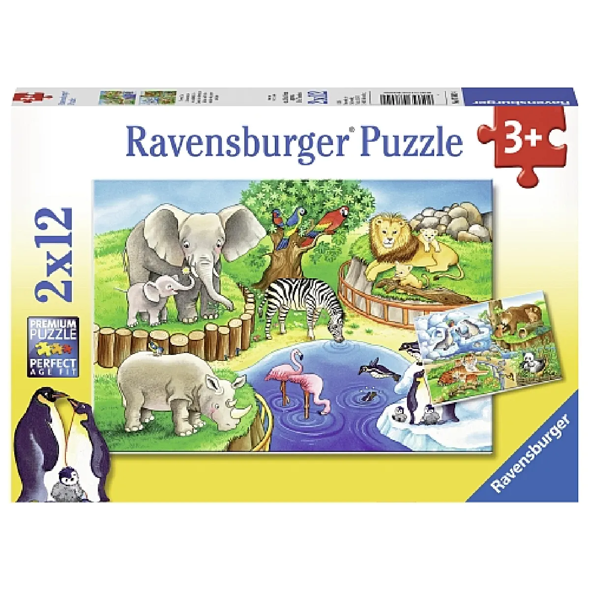 Ravensburger Puzzle 2x12 Pièces Zoo