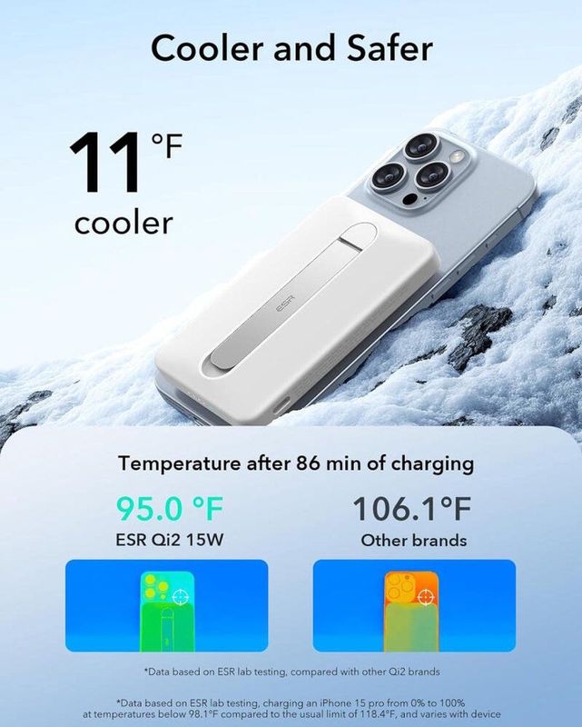 ESR - Qi2 MagSlim - Draadloze Powerbank - Zwart - 5000mAh