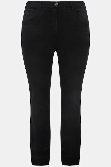Skinny-Jeans, Falten am Saum, 5-Pocket