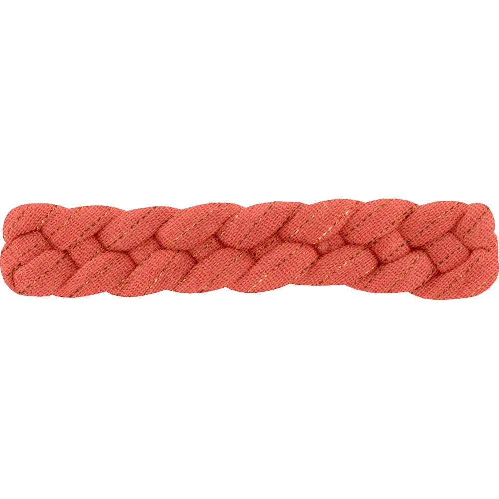 Barrette Cheveux Tressée Gaze Lurex Corail