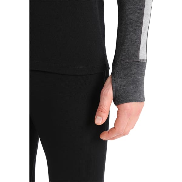 T-shirt thermique ICEBREAKER M ZONEKNIT 260 LS HALF ZIP JET HTHR/BLK/METRO H/CB