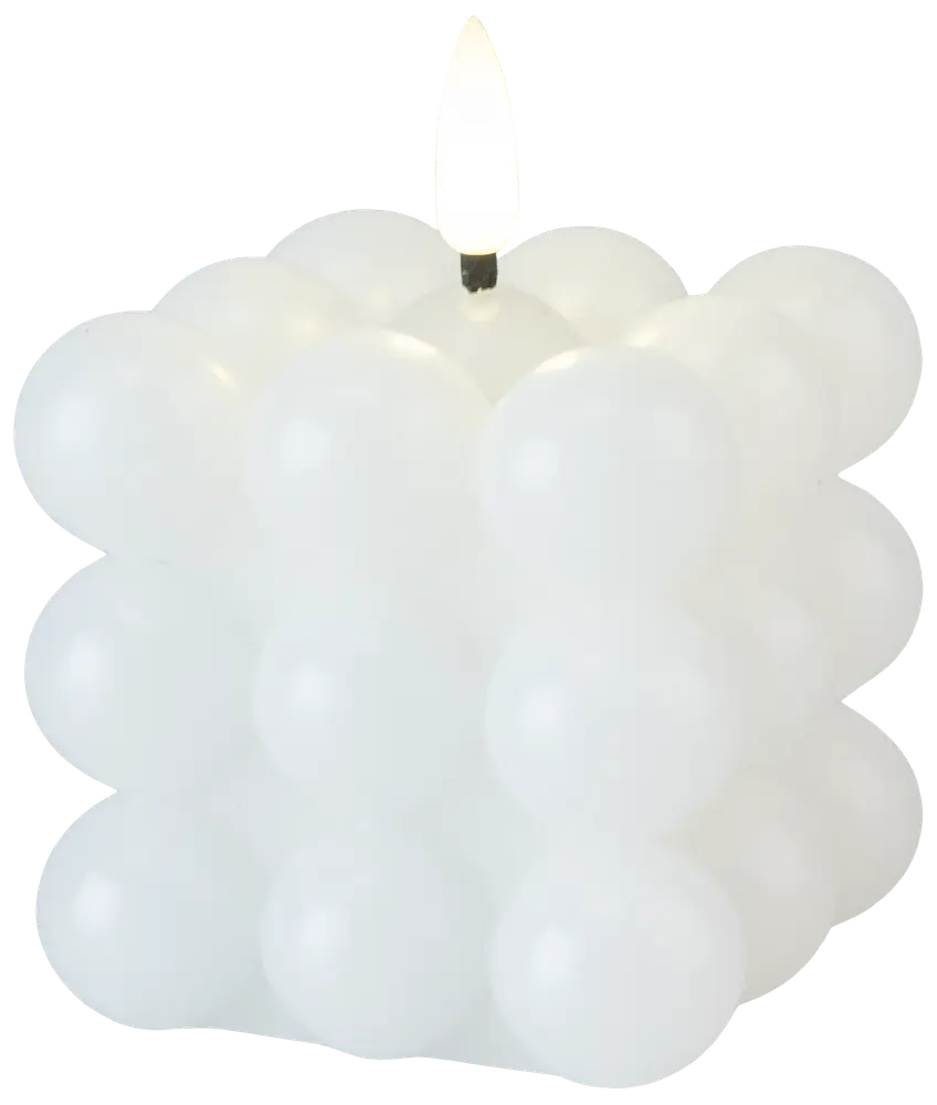 LED-bobbellys H. 7,5 cm - hvid