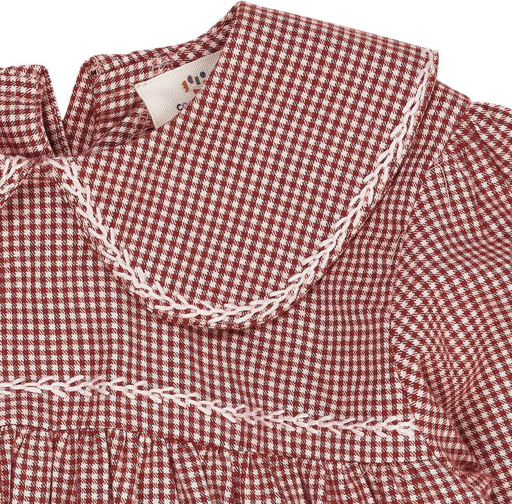 Copenhagen Colors CHECK BLOUSE W. COLLAR Red check combi