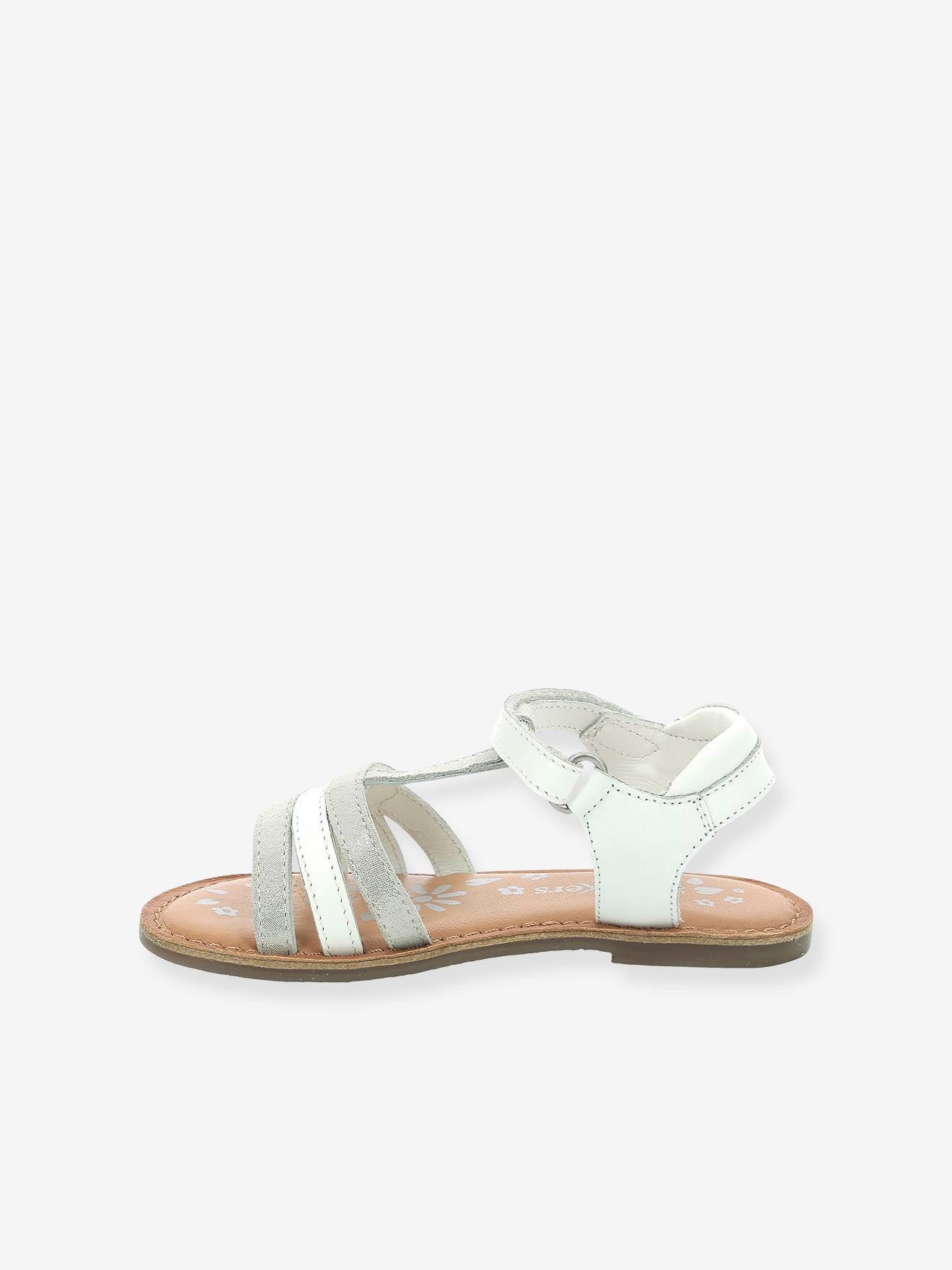 Sandálias Diamanto Diva KICKERS® em couro branco liso e claro