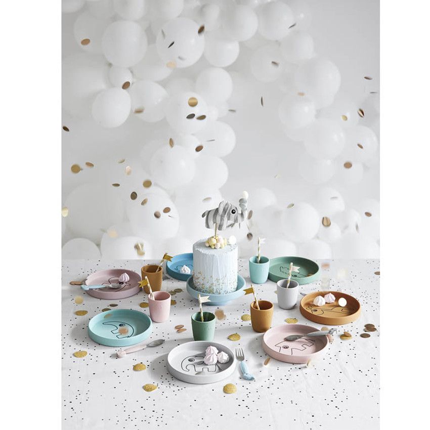 Assiette en silicone raffi - Moutarde - Ecru