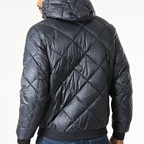 Veste Zippée Capuche Diamond Quilted 9617 Bleu Marine
