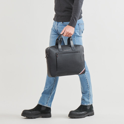 Tommy Hilfiger - TH CENTRAL SLIM COMPUTER BAG - Noir