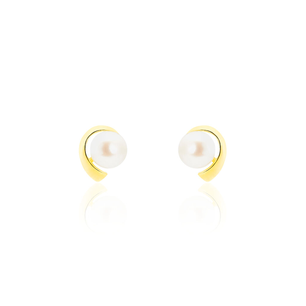 Boucles D'oreilles Puces Odelle Or Jaune Perle De Culture