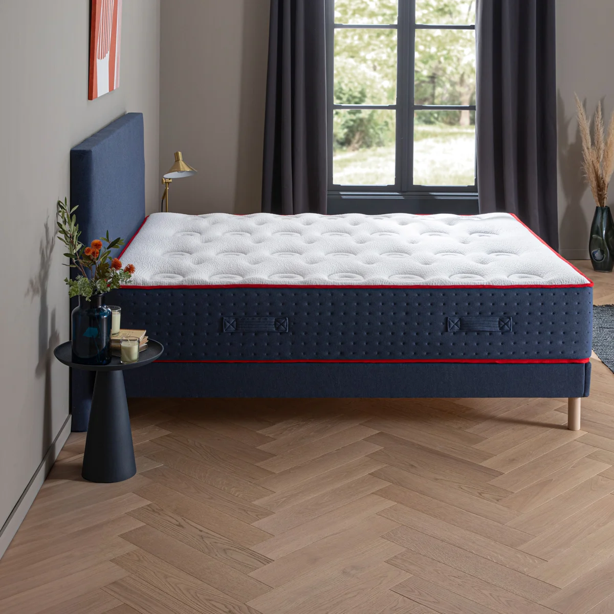 Ensemble - Matelas LE VERITABLE mi-ferme + sommier + tête de lit