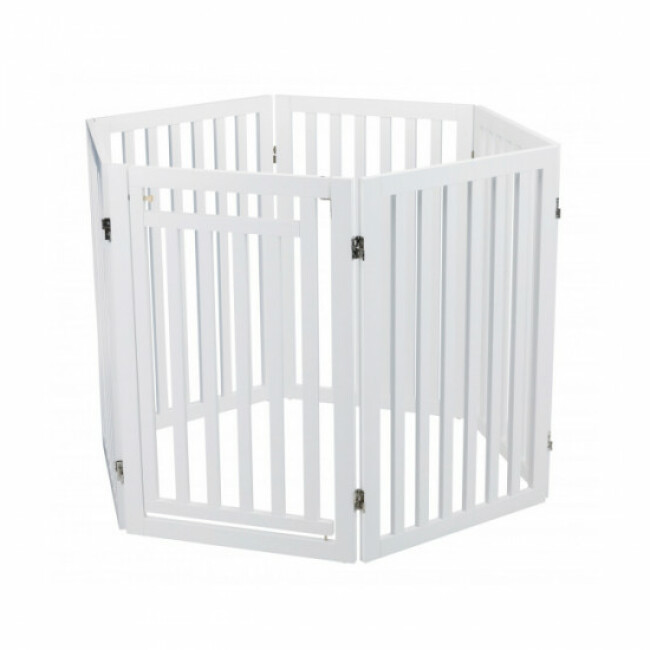 Barrière pliable avec porte en 4 parties pour chien Trixie