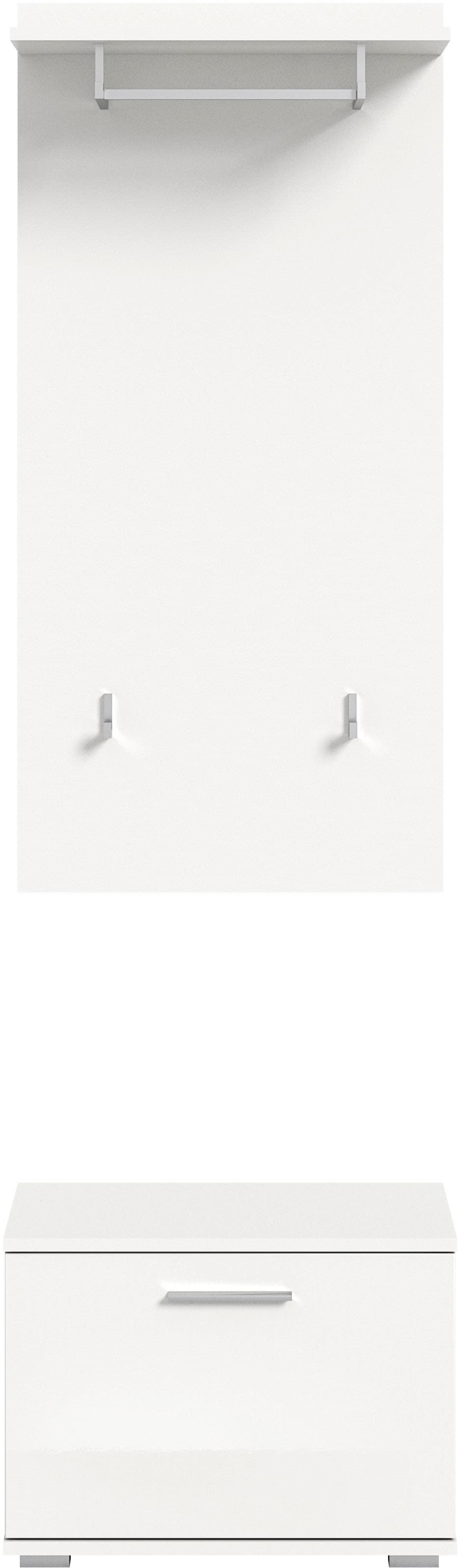 INOSIGN Garderoben-Set »Valge, Breite 55cm, 2-tlg. Set, best. aus: Sitzbank & Garderobenpaneel« 2 Stk. tlg.