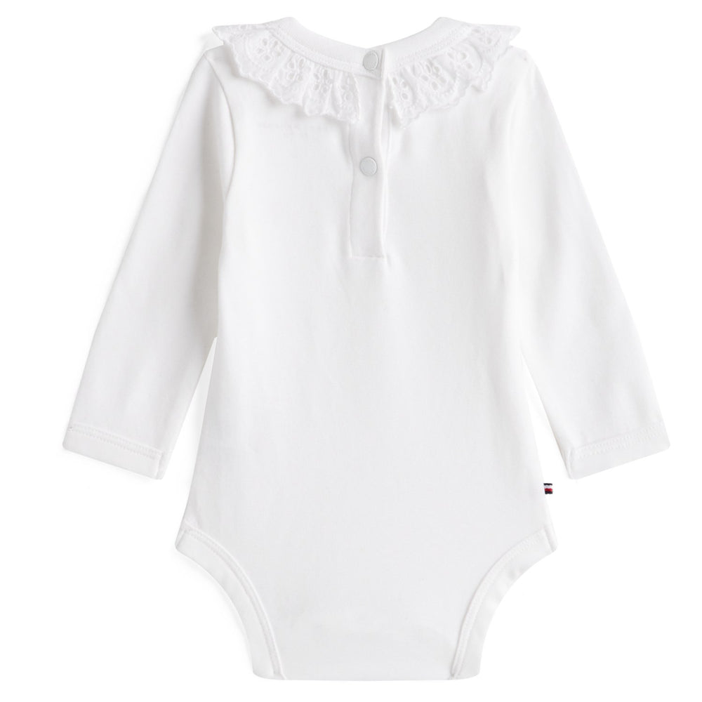 Køb Tommy Hilfiger White Broderie Krave Body Ls