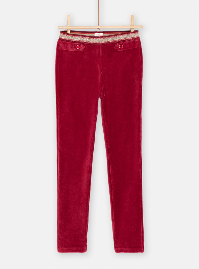Pantalon prune en velours fille