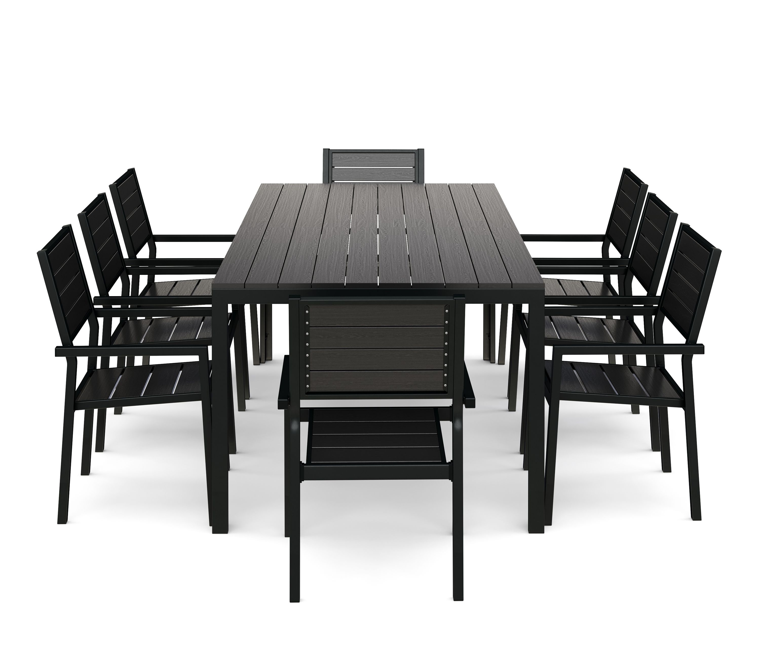 Gartenmöbel Set KAVO 8 Stühle schwarz