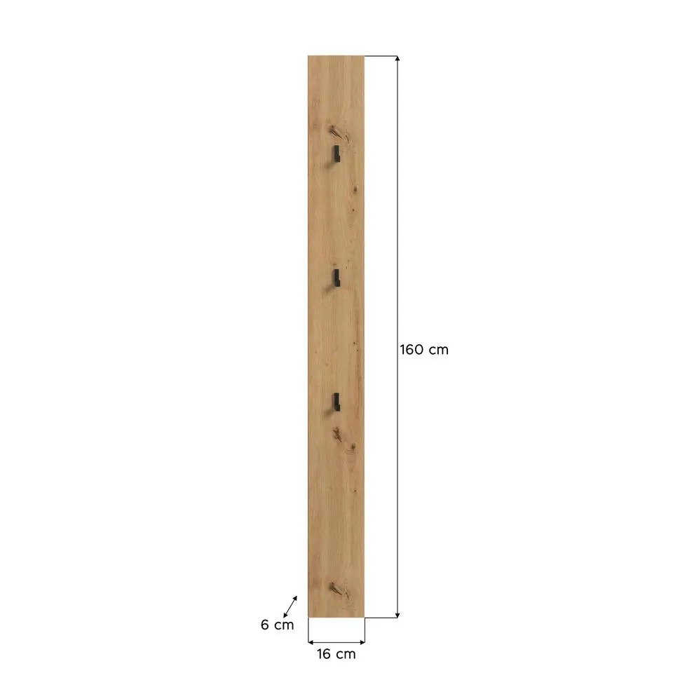 Hioshop Drive kapstok 3 haken eiken decor