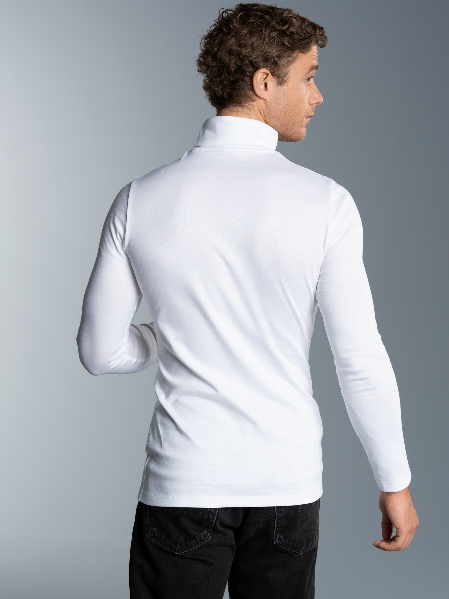 Rollkragenshirt Weiss