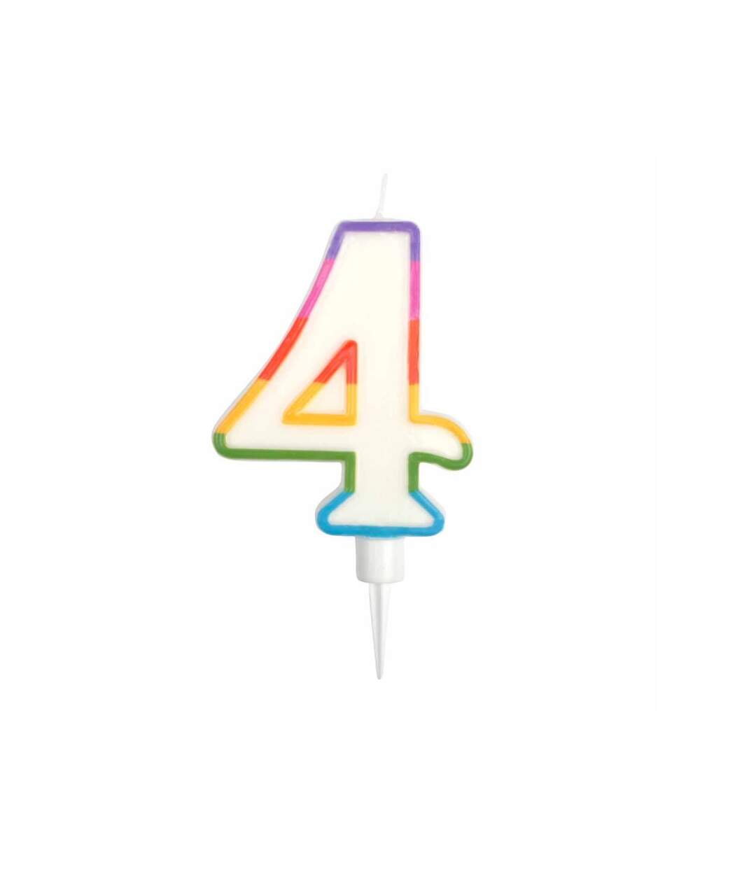 Paris Prix - Bougie D'anniversaire chiffre 4 10cm Multicolore