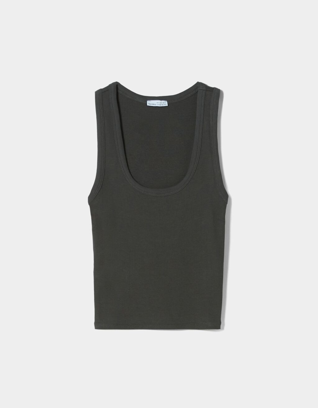 Camiseta canelada sem mangas