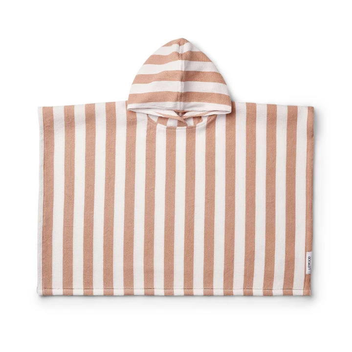 LIEWOOD - Paco Badeponcho, 1 - 2 Jahre, gestreift, white / tuscany rose