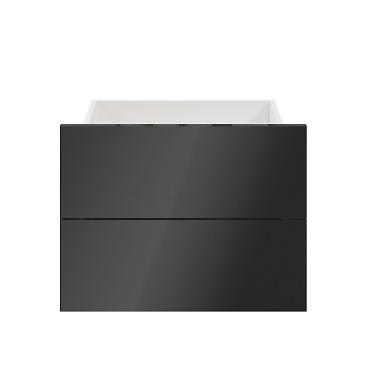 Lot de 2 tiroirs anthracite brillant GoodHome Atomia H. 18,5 x L. 49,7 x P. 39 cm
