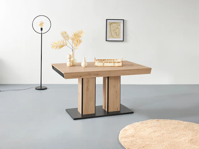 HELA Säulen-Esstisch Synchronauszug 140-180-220cm
