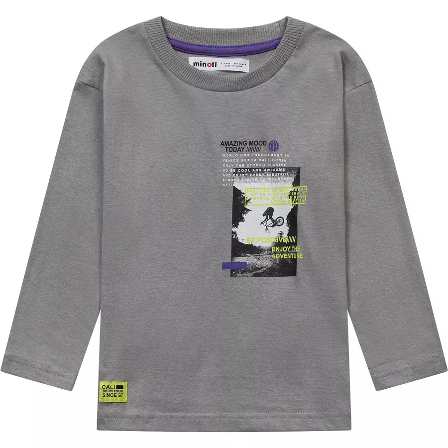 MINOTI 3er-Pack Longsleeves GrauSchwarzLila