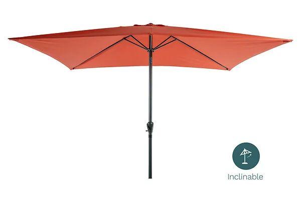 PARASOL RECTANGLE INCLINABLE ALUMINIUM 2X3M ORANGE BRULEE