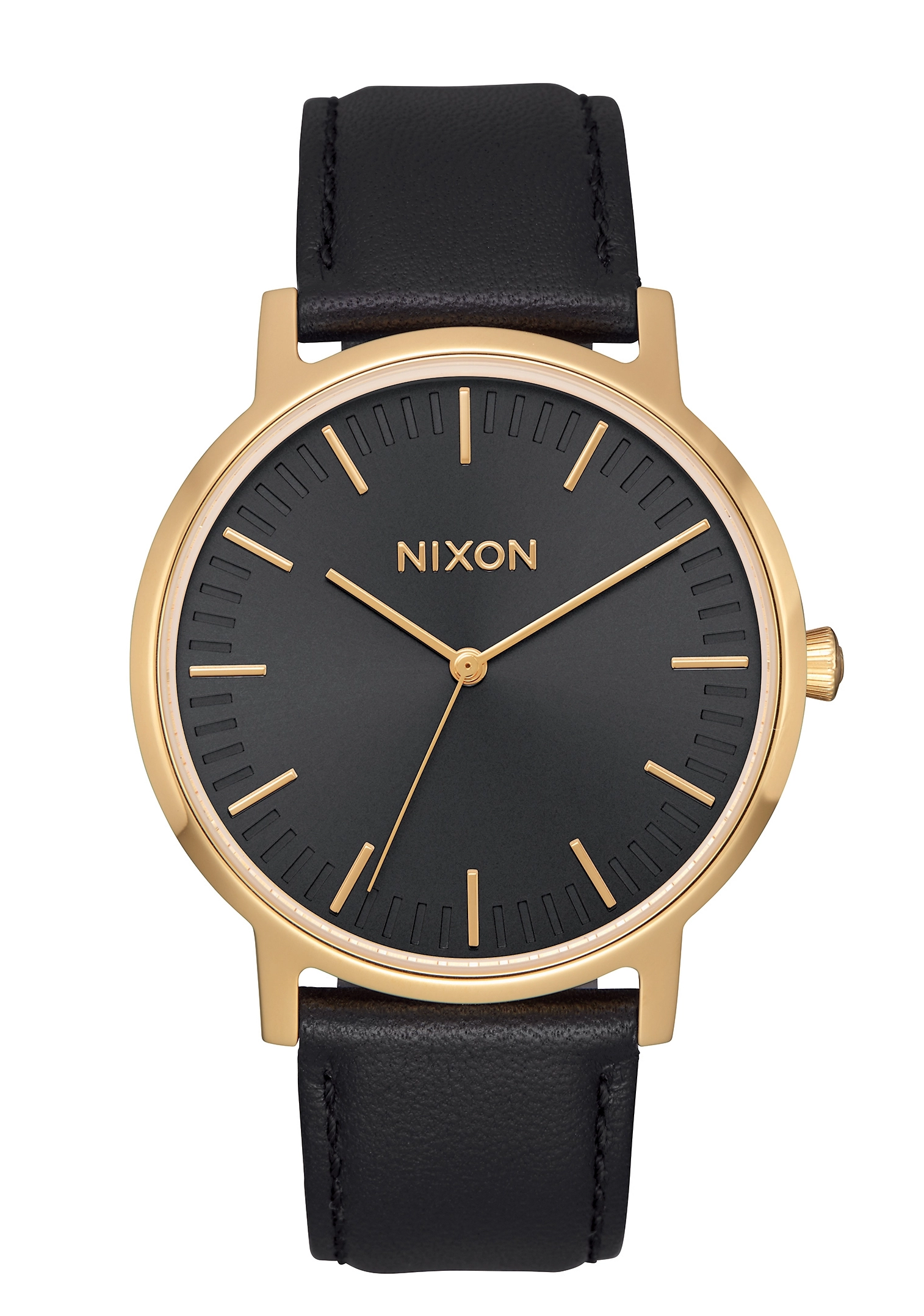 Nixon The Porter 35 Leather All Black / Gold A1199-1031