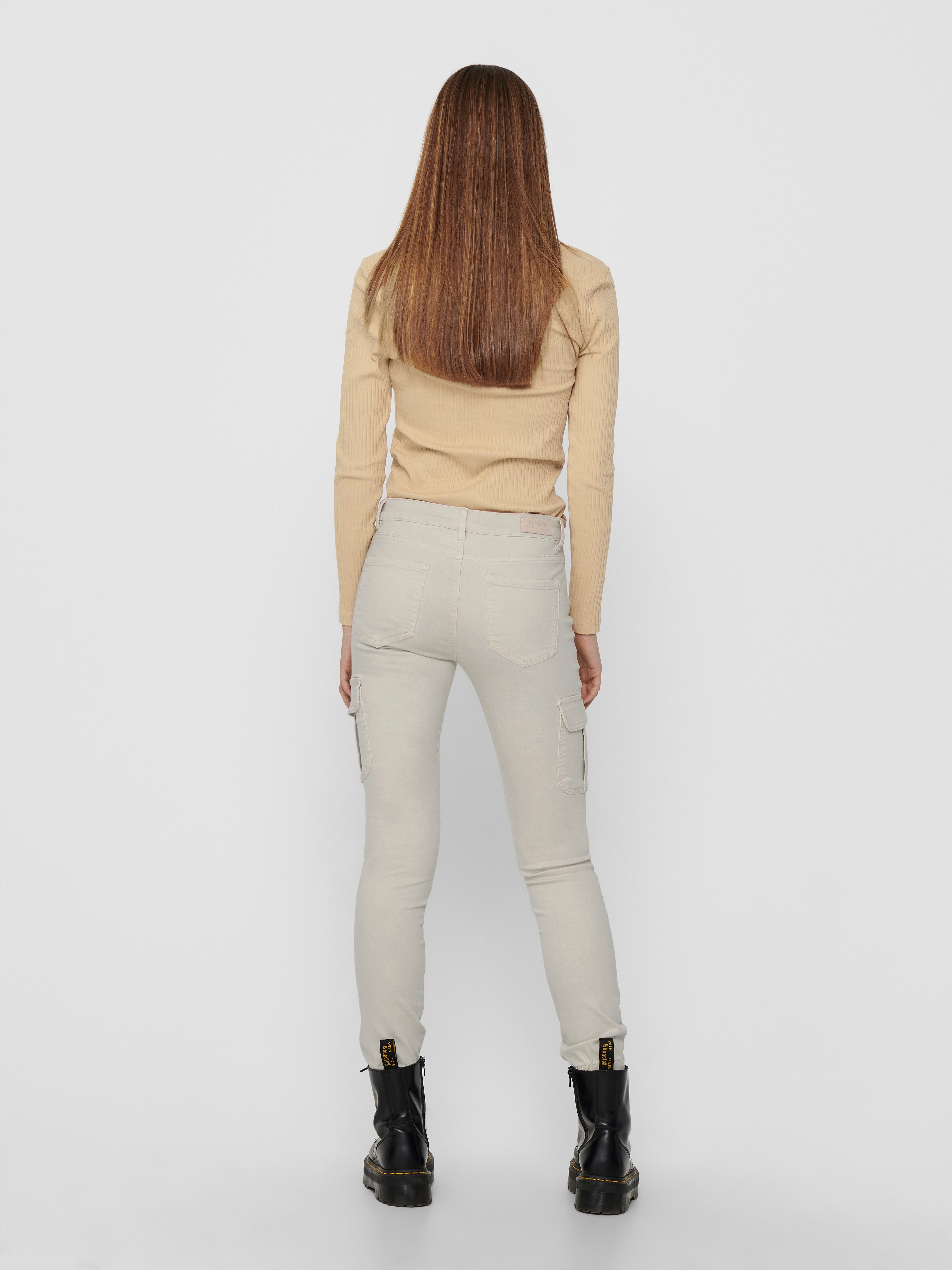 ONLMISSOURI Mittlere Taille Slim Fit Cargo-Hose Pumice Stone