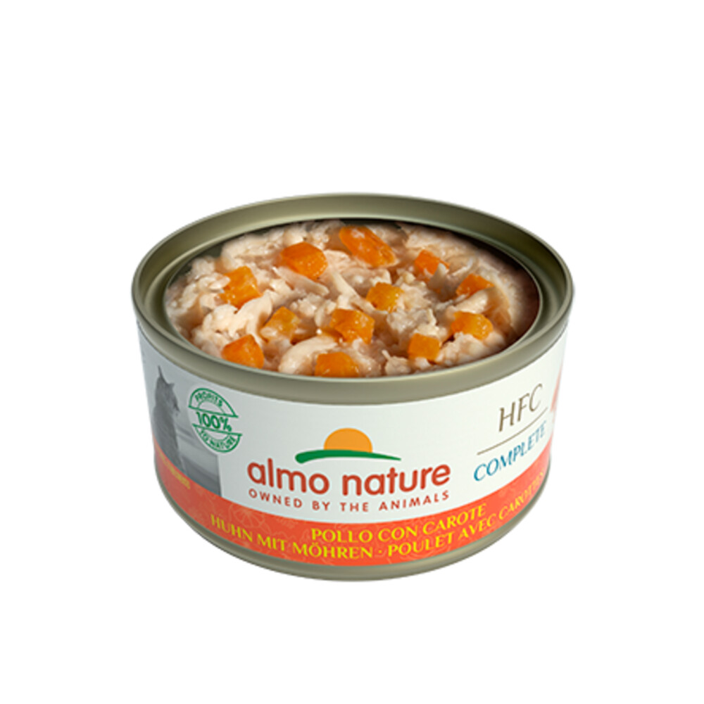 24x Almo Nature HFC Complete Graanvrij Kattenvoer Nat Kip & Wortel70 gr