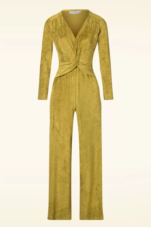 Mademoiselle YéYé Tassel Tornado jumpsuit in kardemom groen