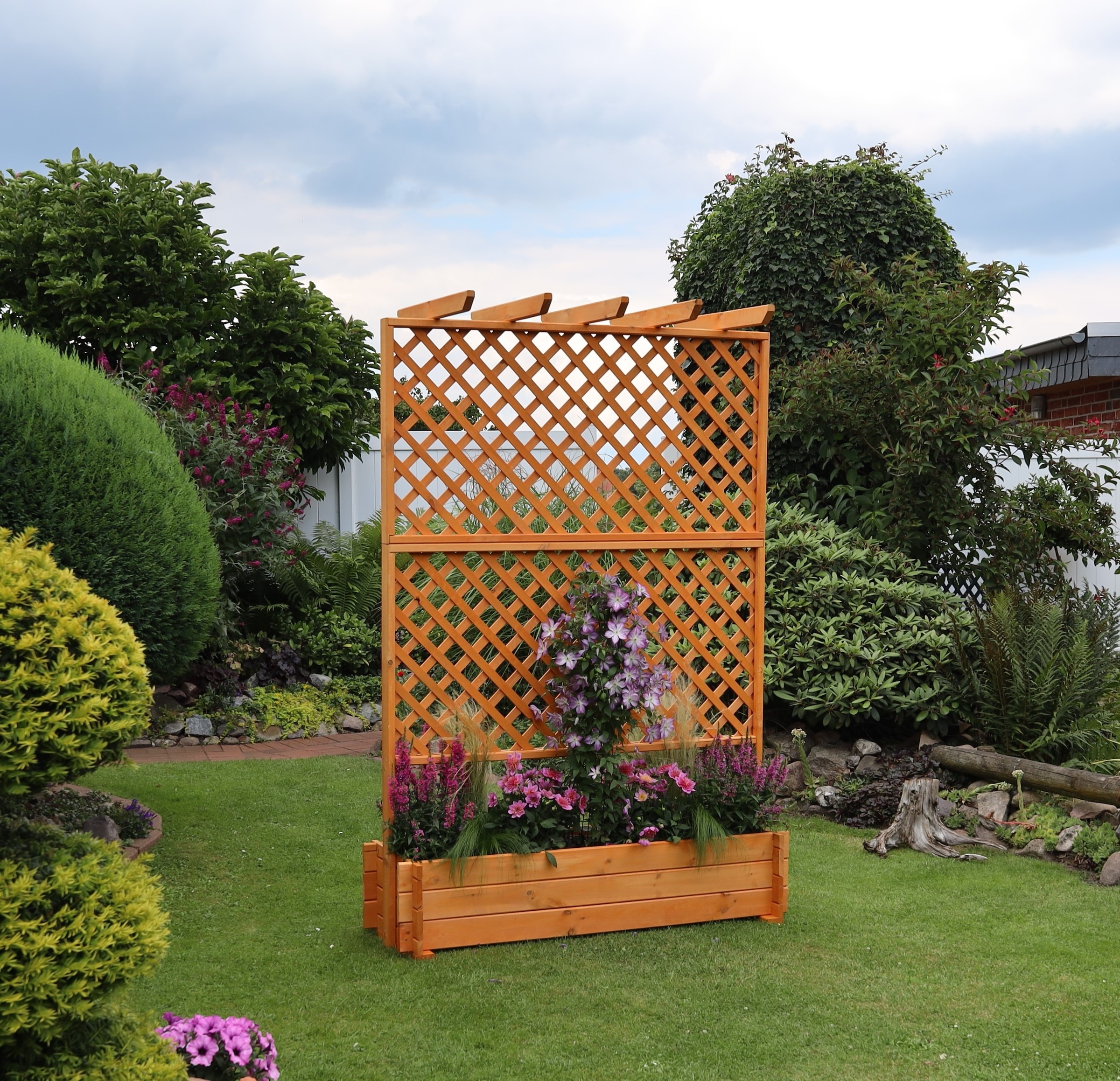 promadino Spalier Pergola mit Pflanzkasten, BxTxH: 140x65x200 cm
