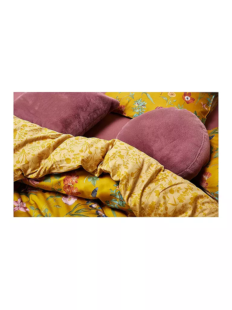 ESSENZA Satin-Bettwäsche MARIGOLD 70x90cm/140x200cm Flower Ochre gold