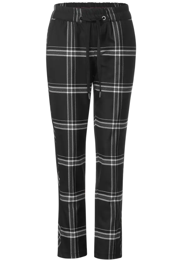 Loose Fit Karohose - Black
