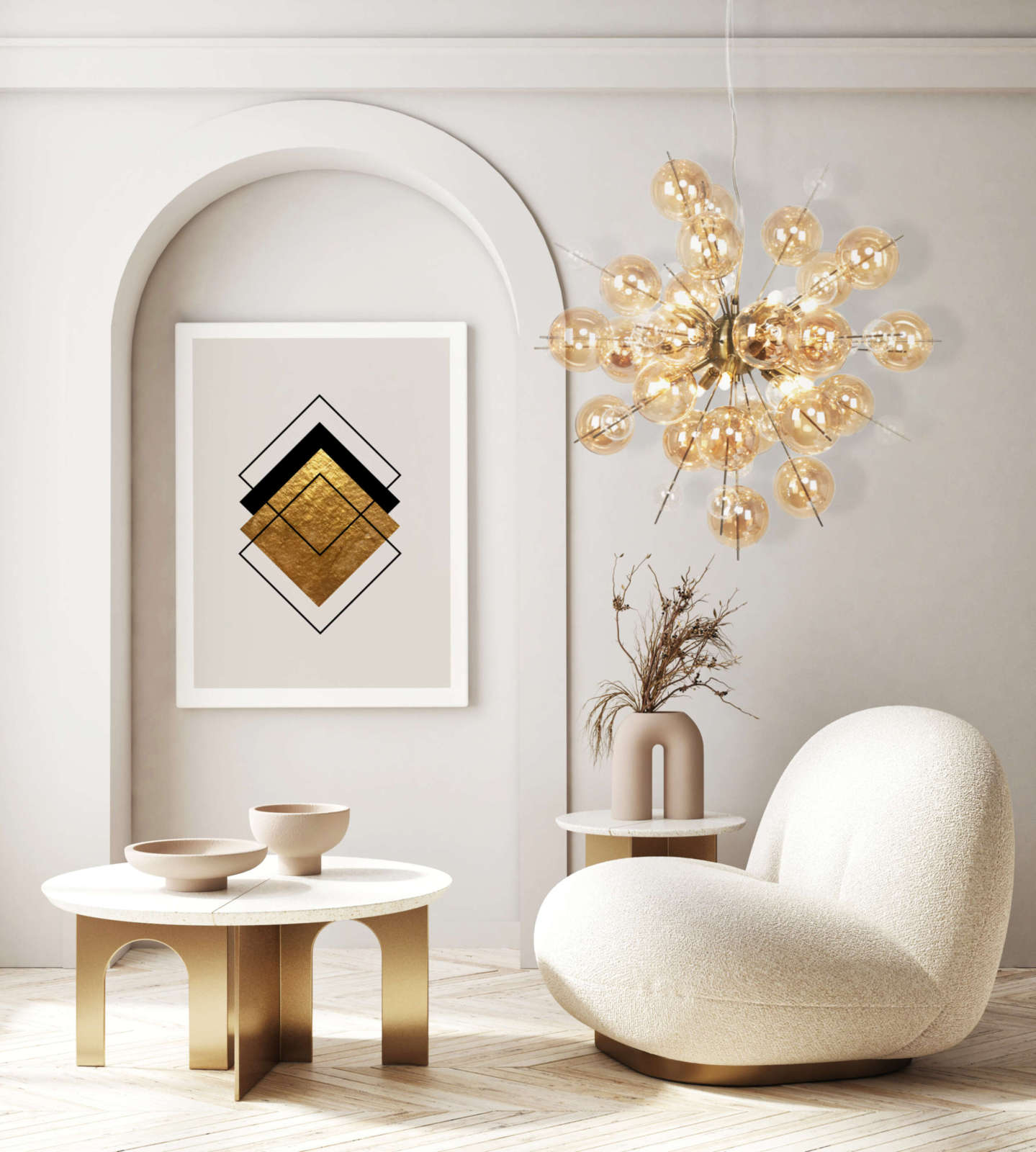 Pendelleuchte EXPLOSION - amber - Glas