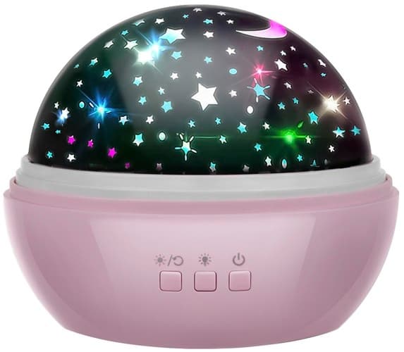 Nattlampe med projektor - rosa LP16859